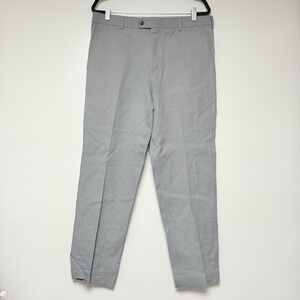 Peter‎ Millar Crown Sport Mens Flat Front Dress Pants Grey 35x32 Tailored Fit